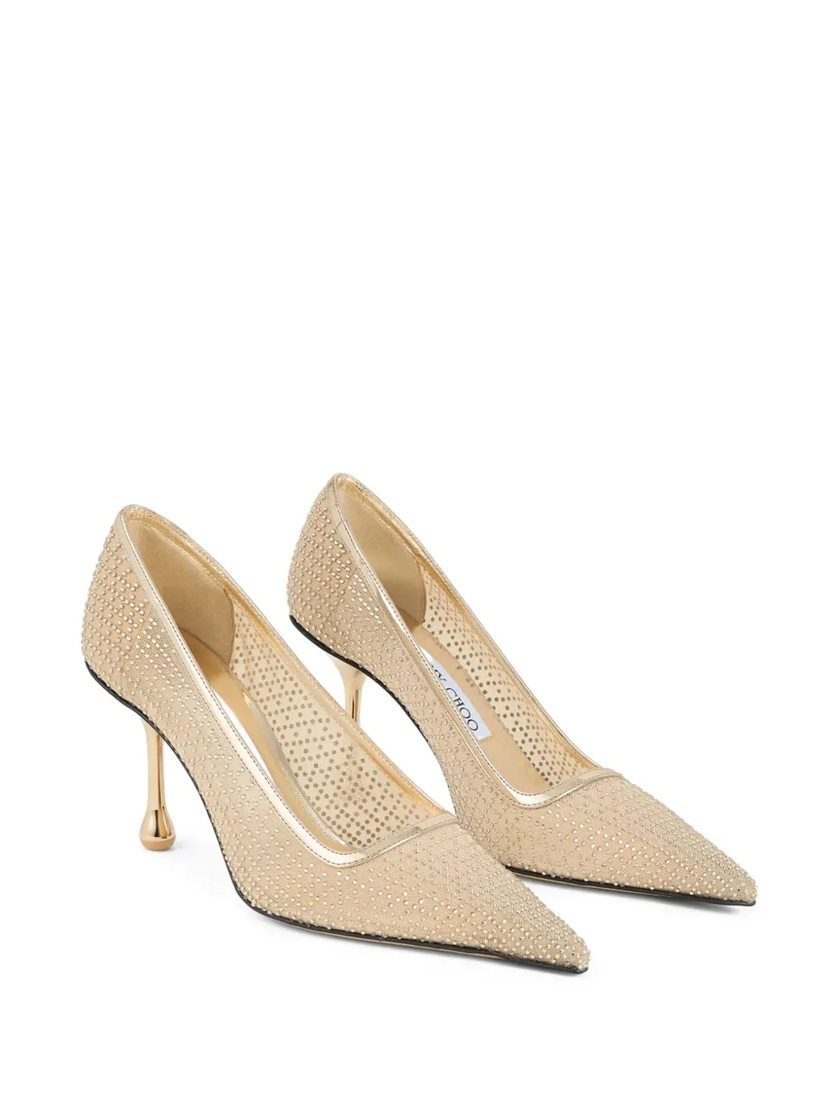 Jimmy Choo Ixia クリスタル装飾ヒールパンプス - ゴールド - 画像2