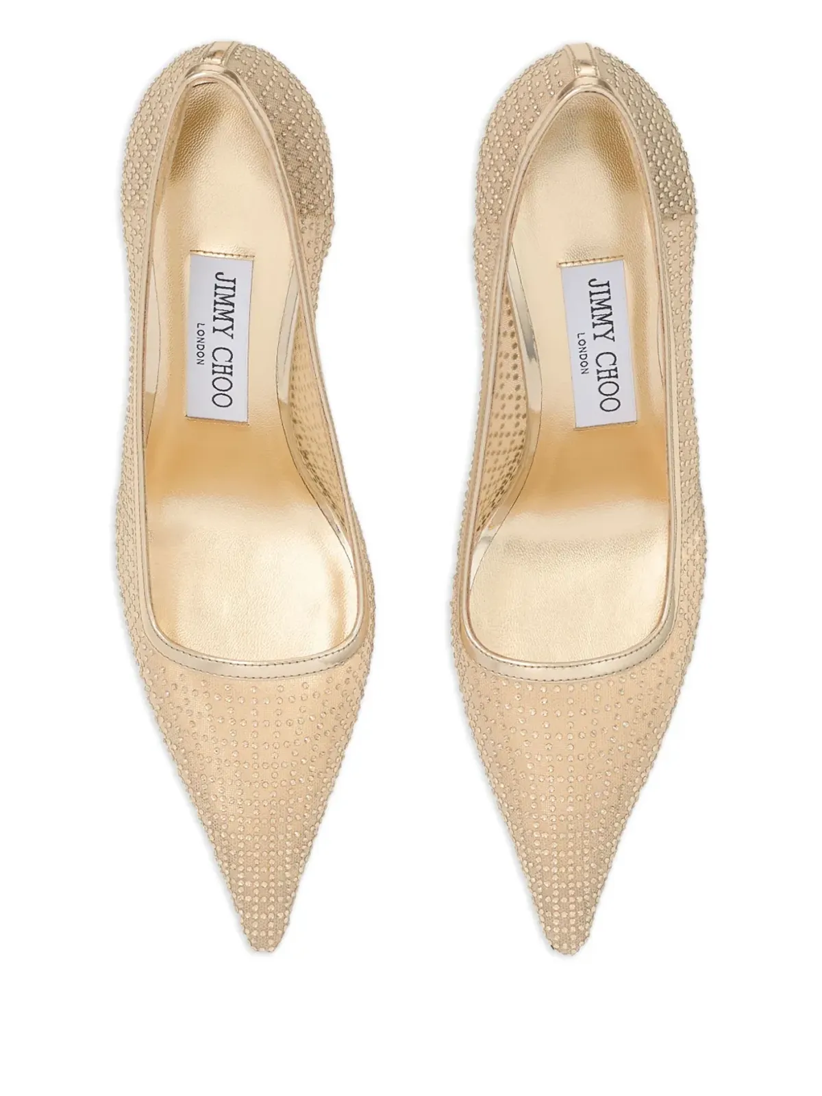 Jimmy Choo Ixia クリスタル装飾ヒールパンプス - ゴールド - 画像3