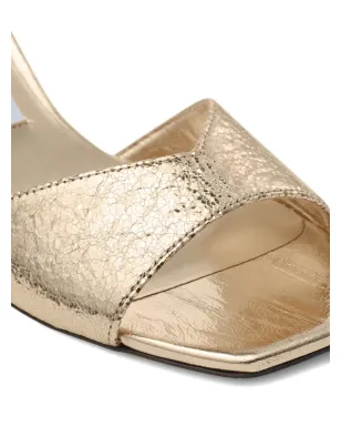 Jimmy Choo メタリックエフェクト レザー スクエアトゥ ヒールサンダル - サムネイル5