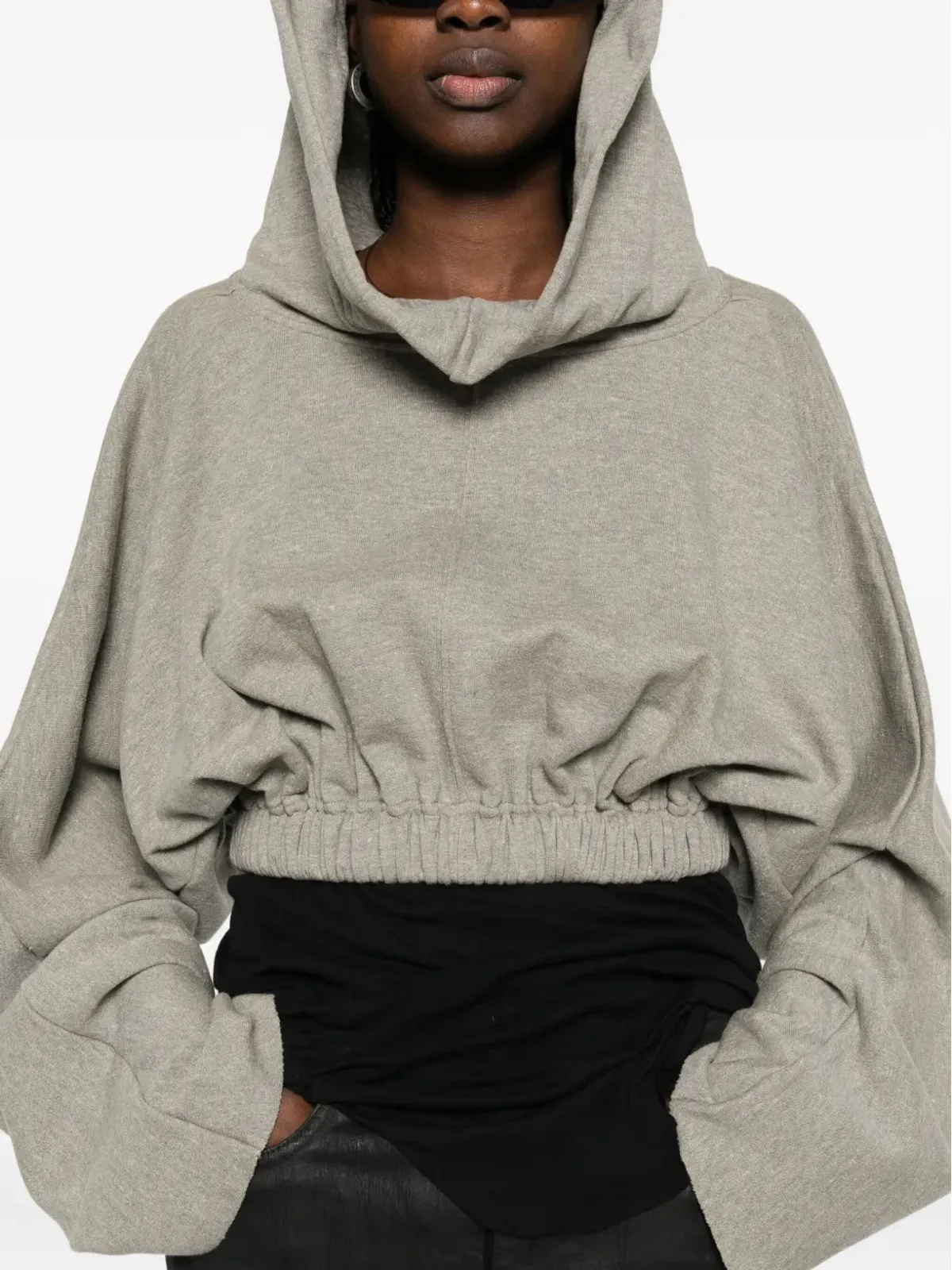 Rick Owens DRKSHDW ドローストリングフード付きパーカー - グレー - 画像5