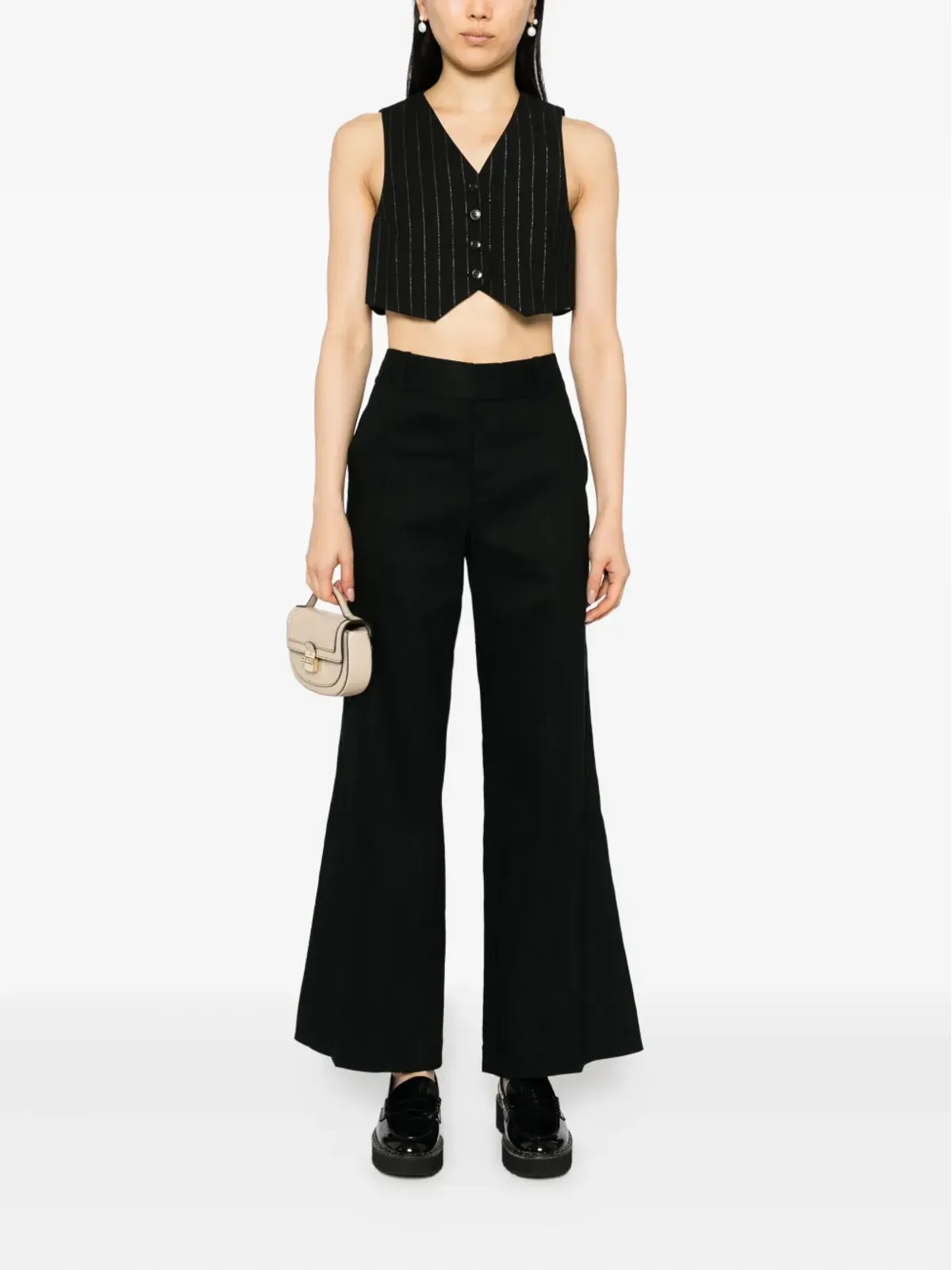 alice + olivia ピンストライプ ワイドレッグパンツ - 画像2