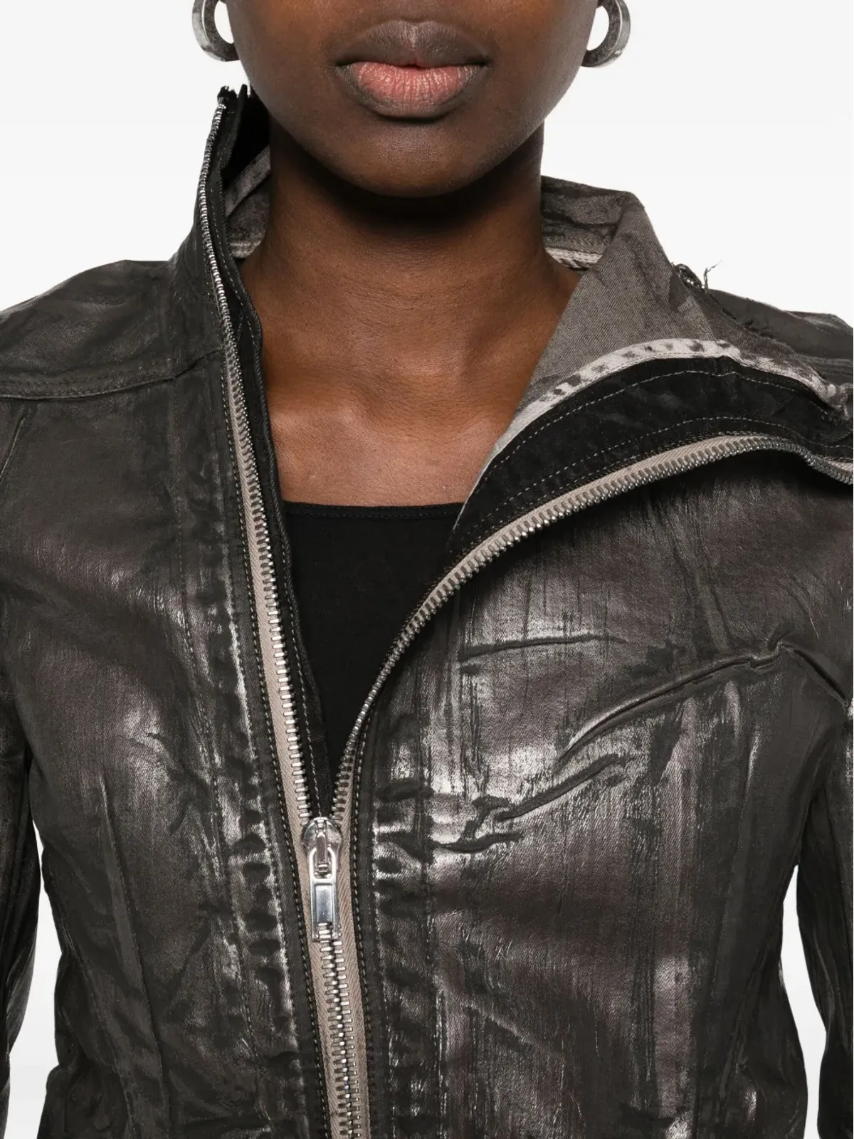Rick Owens DRKSHDW アシンメトリカルZIPフロントジャケット - 画像5