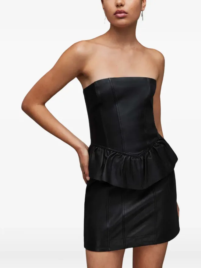 ALLSAINTS AllSaints Cassie ラッフル付きストラップレス ミニドレスの商品画像