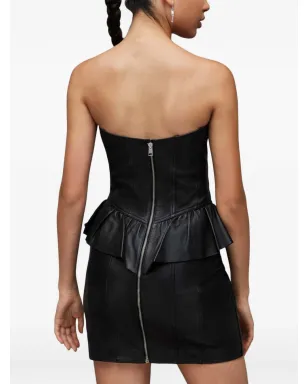 AllSaints Cassie ラッフル付きストラップレス ミニドレス - サムネイル4