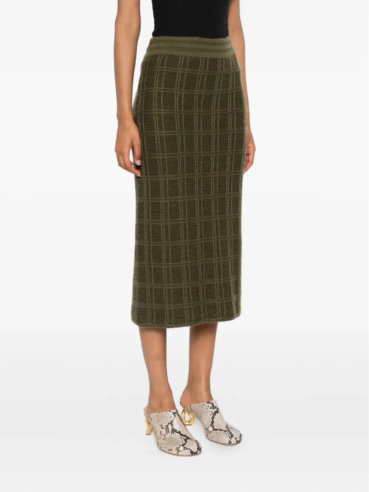 BOMPARD ツイード エラスティックウエストバンド ミディスカート - 画像3