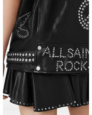 AllSaints スタッズ入りレザーバイカーベスト - サムネイル5