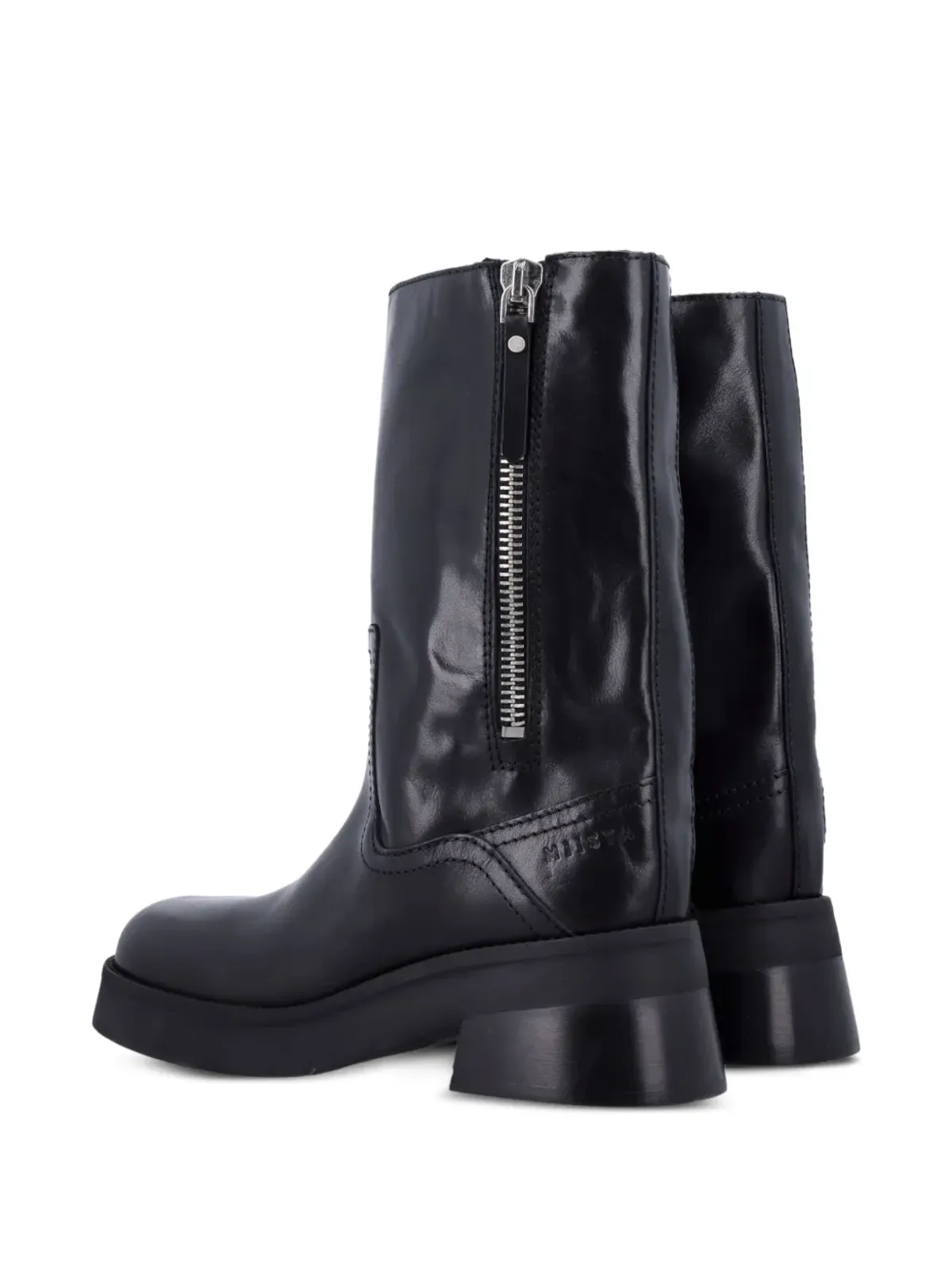 Miista Gunda zip-detail leather boots - Black - 画像3