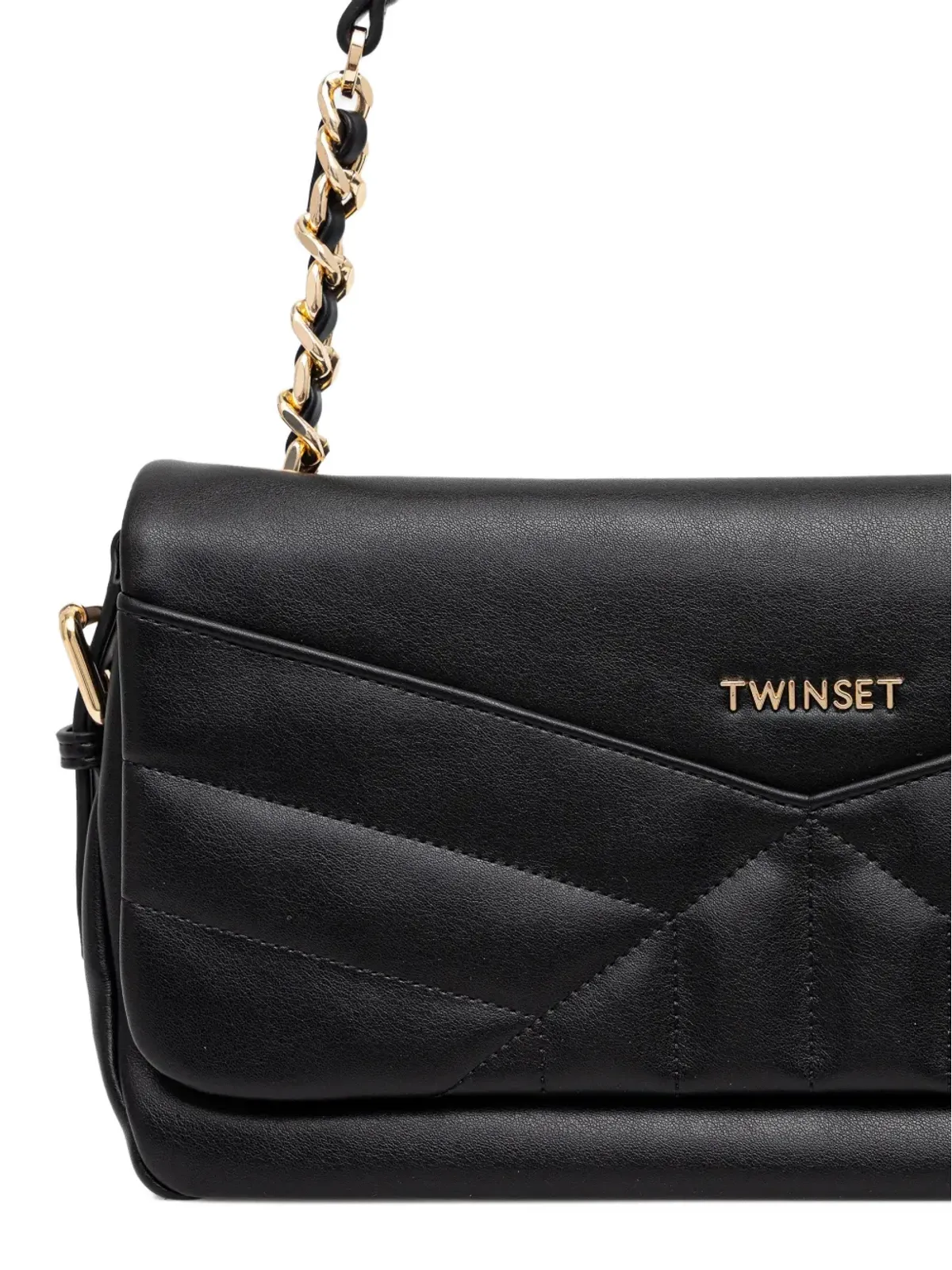 TWINSET サイドバックル付きキルテッドレザーショルダーバッグ - 画像3