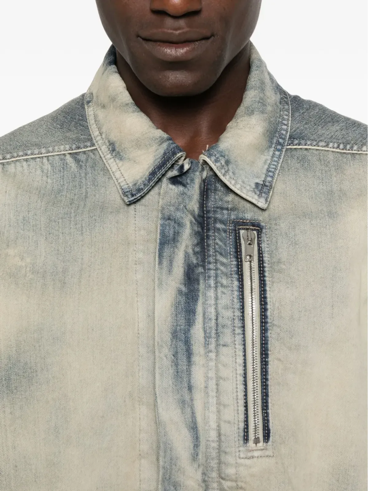 Rick Owens DRKSHDW ジップファスナー付きドローストリングジャケット - ブルー - 画像5