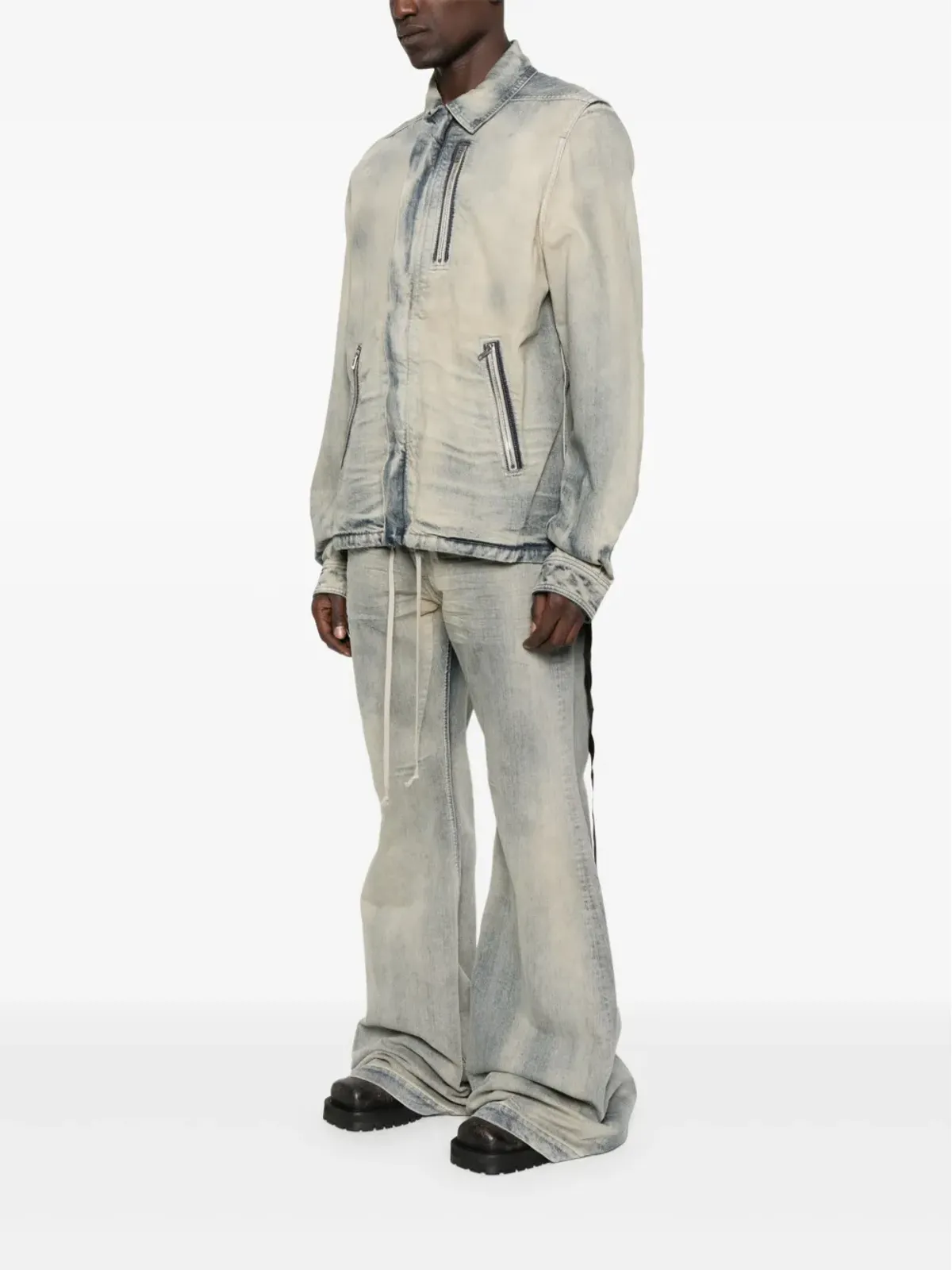 Rick Owens DRKSHDW ジップファスナー付きドローストリングジャケット - ブルー - 画像3