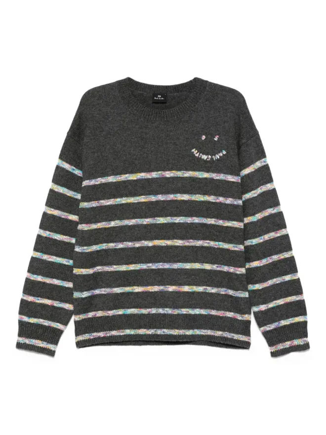 PS Paul Smith PS Paul Smith striped smiley-face sweater - Greyの商品画像