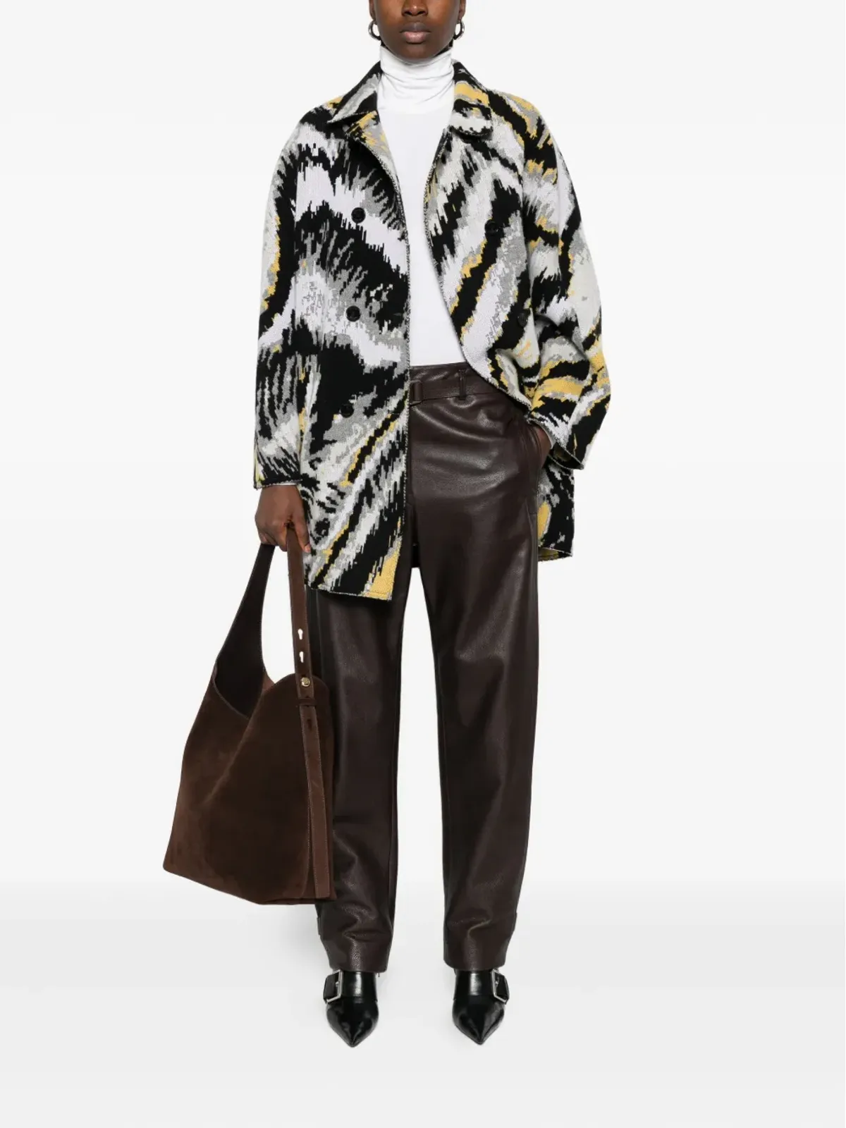 Missoni アブストラクト柄 ダブルブレストコート - ブラック - 画像2