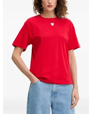 PINKO TORTINO ハート刺繍 Tシャツ - レッド - サムネイル1