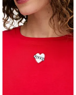 PINKO TORTINO ハート刺繍 Tシャツ - レッド - サムネイル5