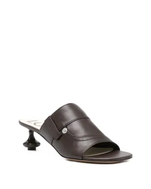 LOEWE トイレザー・バンド・スカルプドヒール・サンダル - ブラウン - サムネイル2