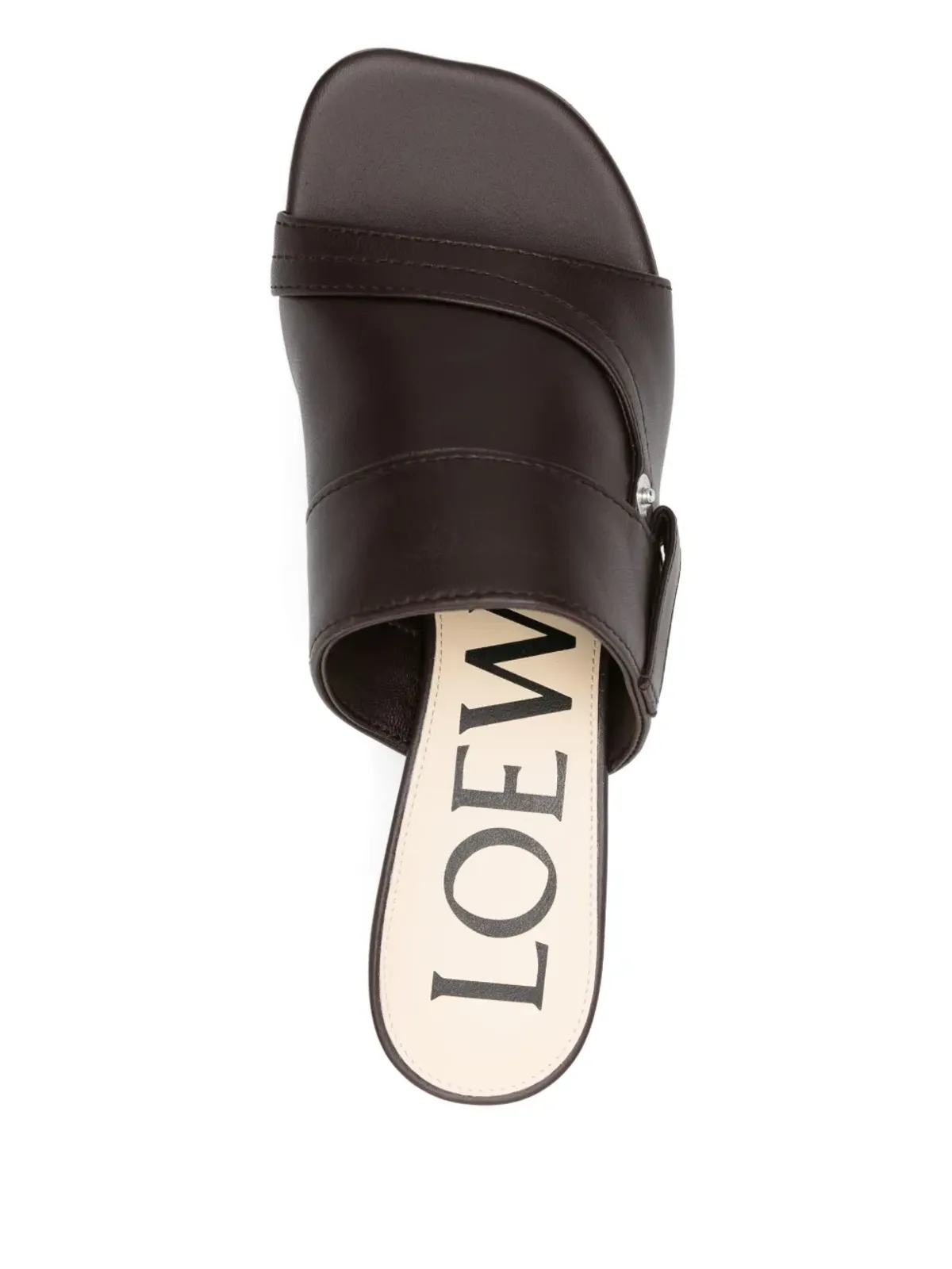 LOEWE トイレザー・バンド・スカルプドヒール・サンダル - ブラウン - 画像4