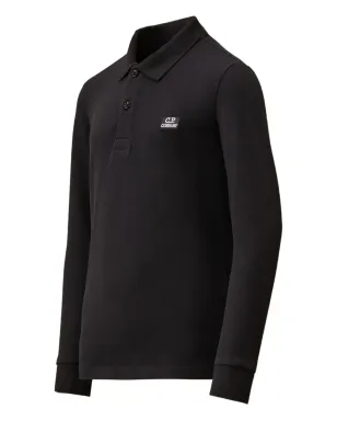 C.P. Company Kids ロゴパッチ長袖ポロシャツ - Blue - サムネイル2