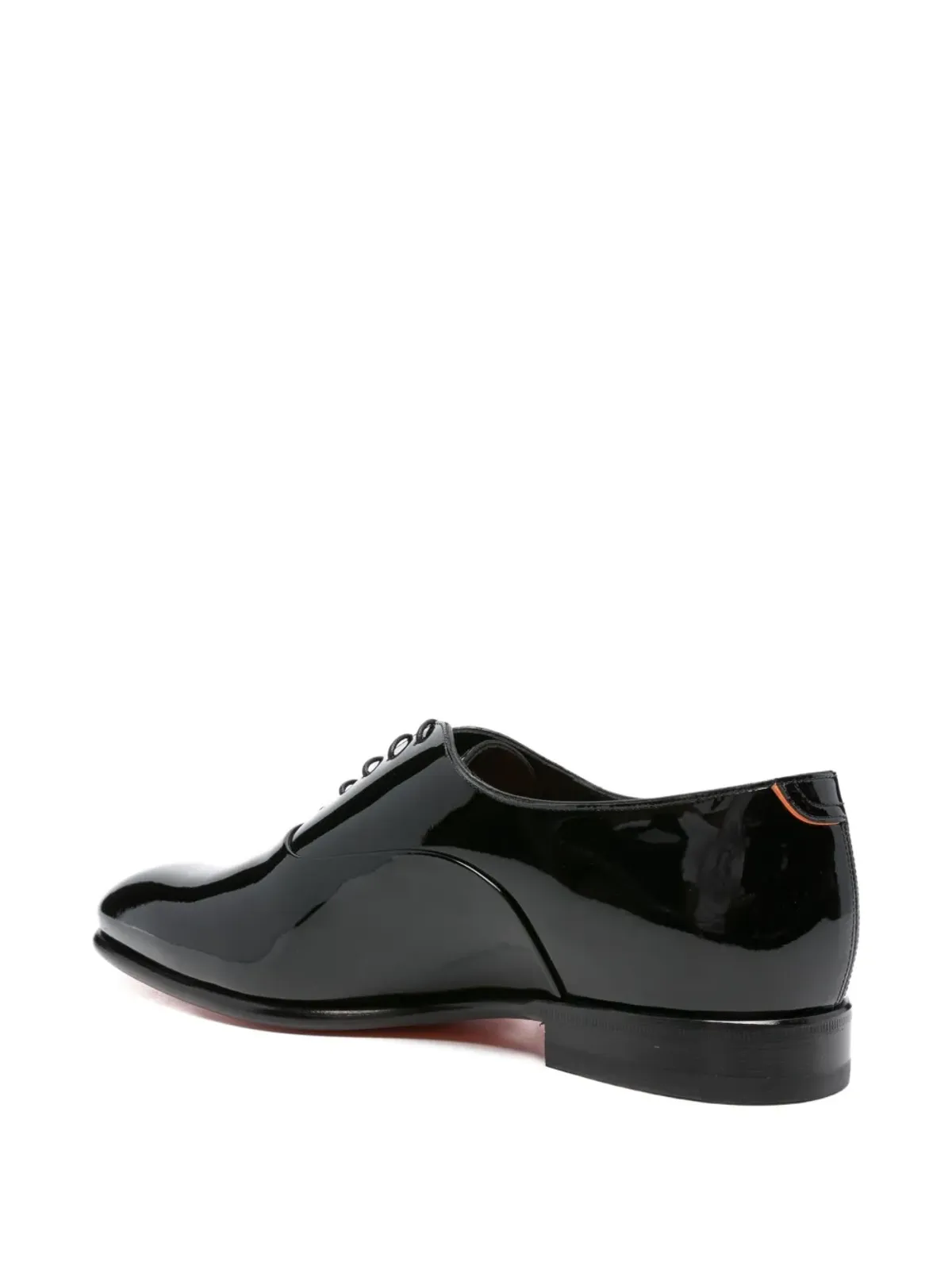 Santoni パテントレザー紐付きオックスフォードシューズ ブラック - 画像3