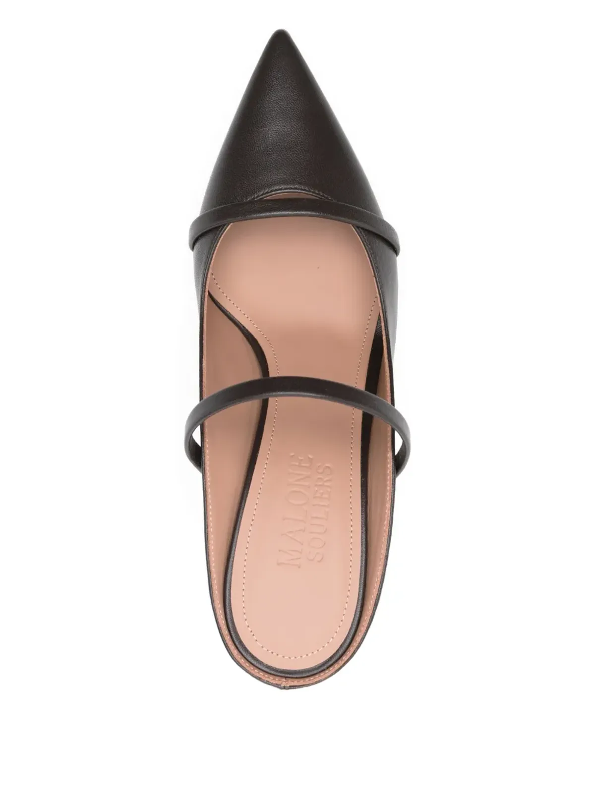 Malone Souliers レザー ポインテッドトゥ ミュール - 画像4