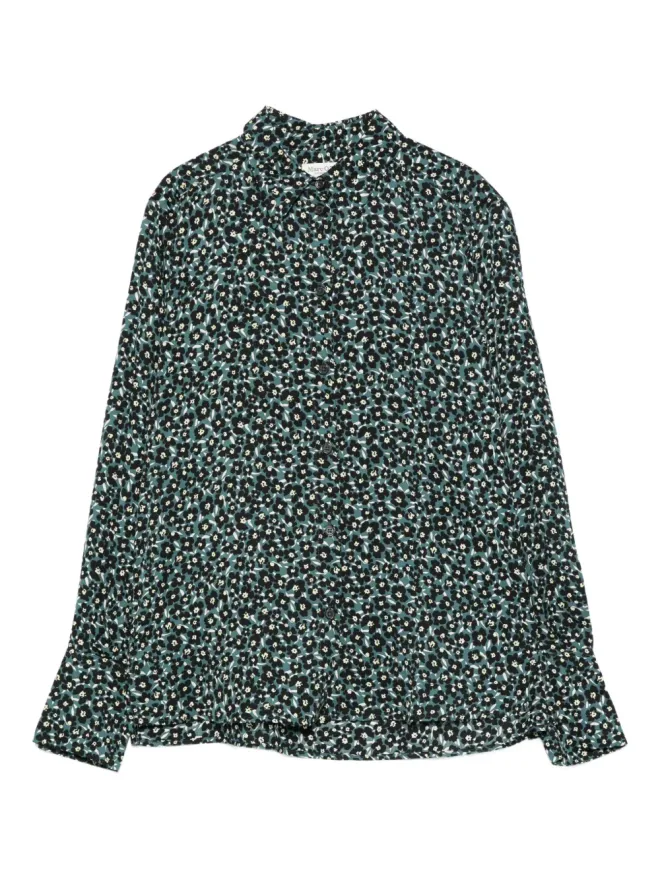 Marc O'Polo Marc O'Polo 花柄プリント ボタンダウンシャツ ブルーの商品画像