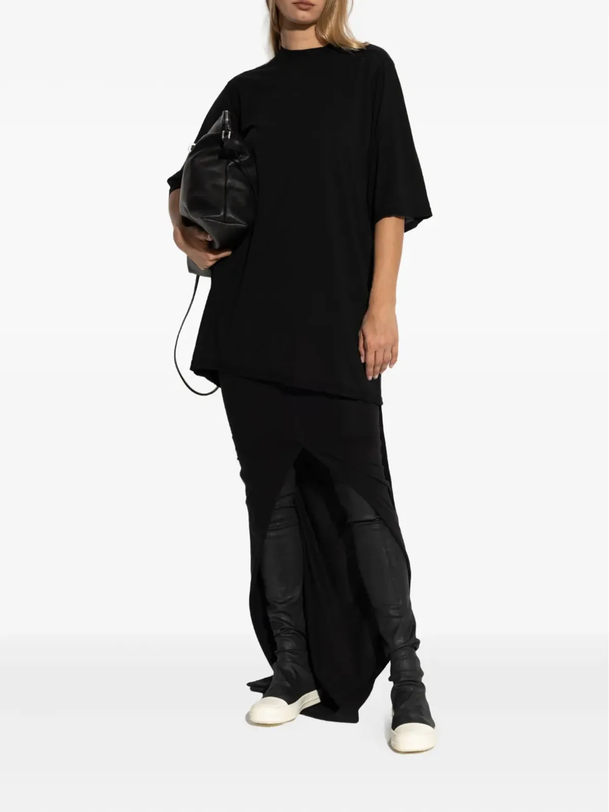 Rick Owens DRKSHDW ショートスリーブ ドレープヘムトップ - ブラック - 画像2