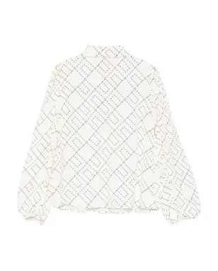 Elisabetta Franchi La Mia Bambina 幾何学プリント風船袖ブラウス - サムネイル2