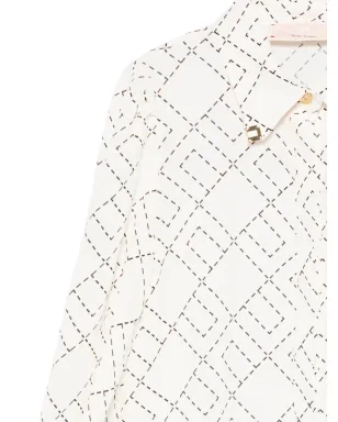 Elisabetta Franchi La Mia Bambina 幾何学プリント風船袖ブラウス - サムネイル3