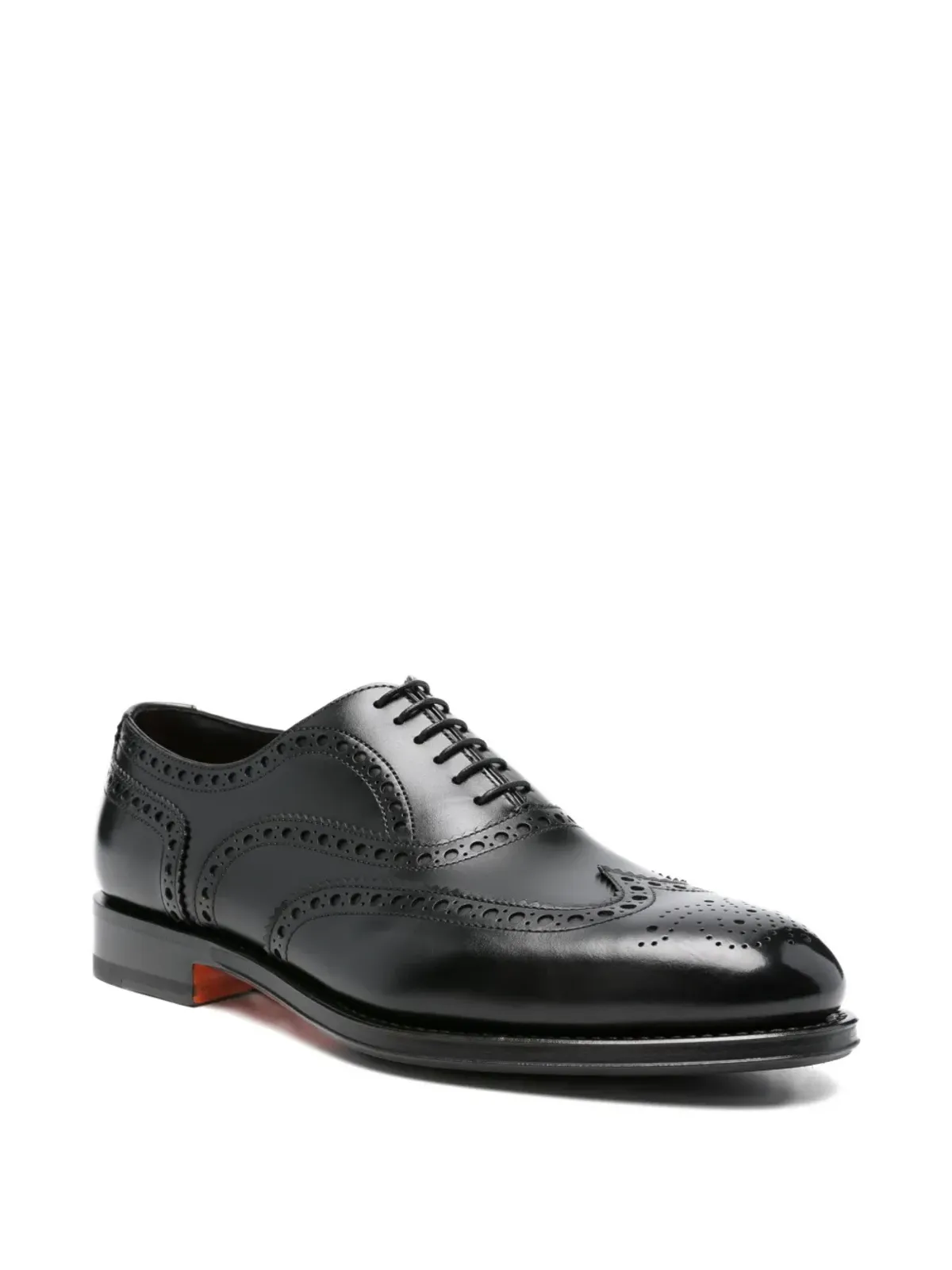 Santoni パンチングレザー オックスフォードシューズ - 画像2