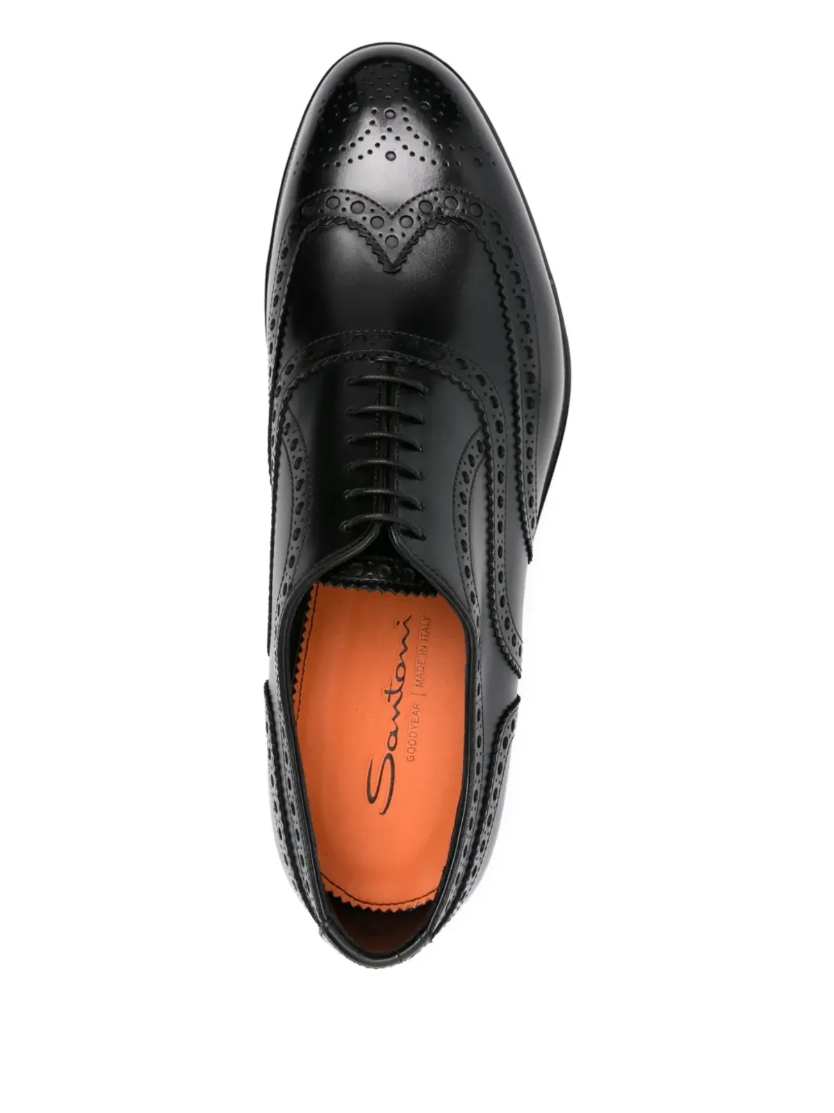 Santoni パンチングレザー オックスフォードシューズ - 画像4