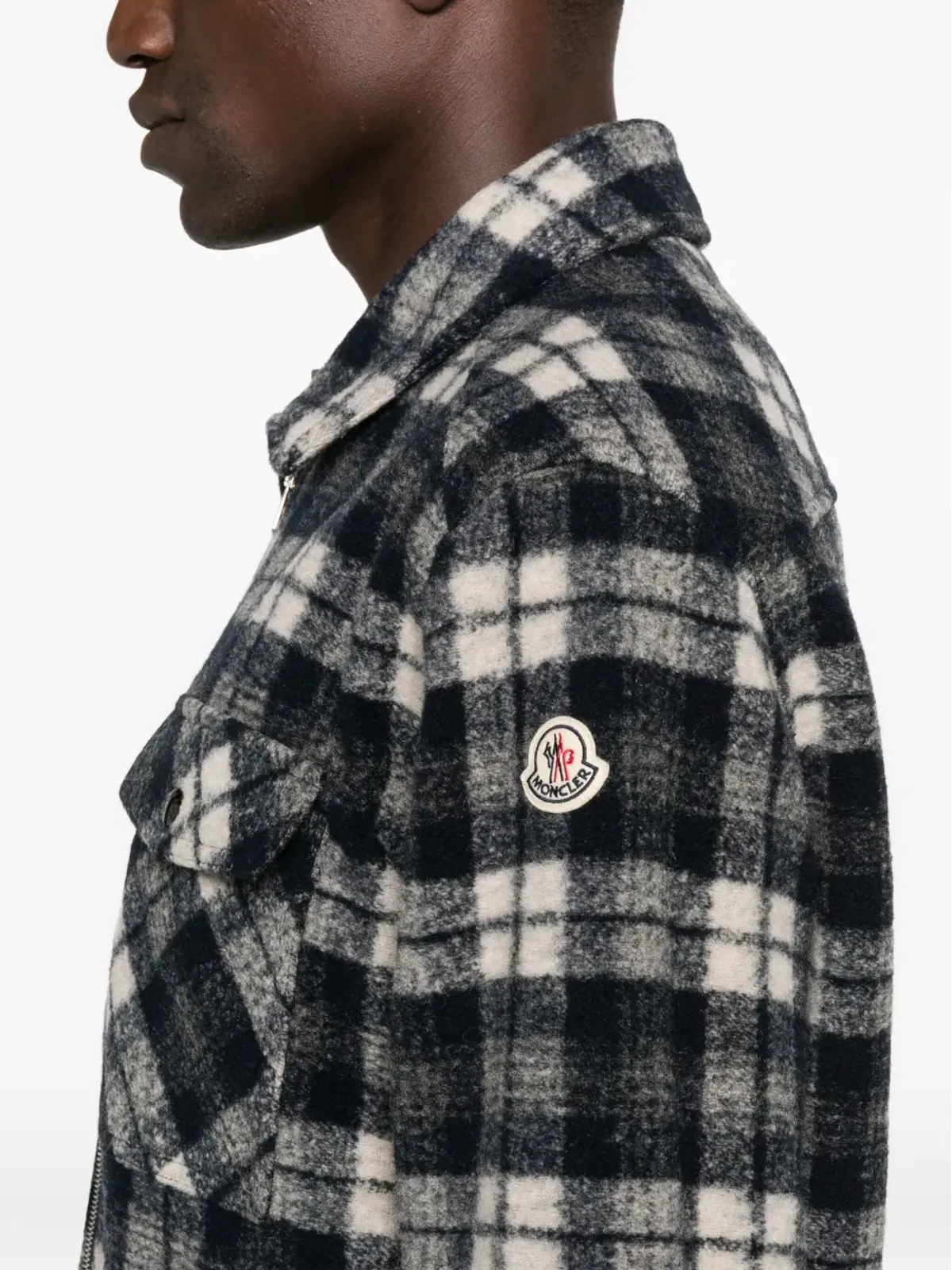 Moncler チェック柄ジップアップジャケット - 画像5