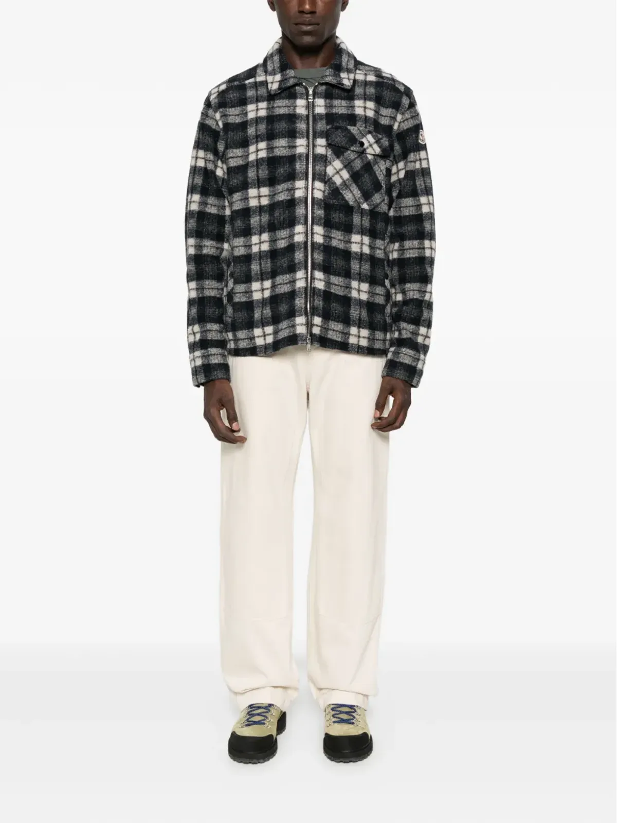 Moncler チェック柄ジップアップジャケット - 画像2