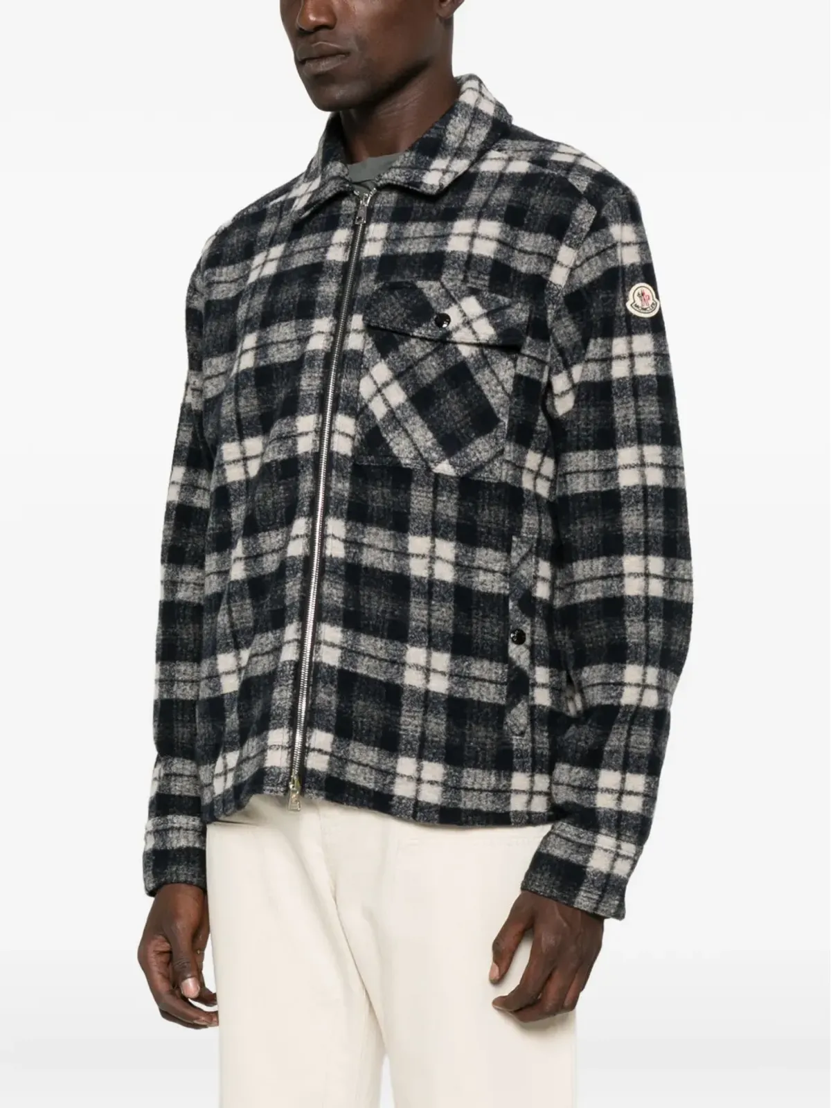 Moncler チェック柄ジップアップジャケット - 画像3
