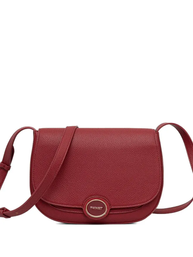 TWINSET TWINSET フラップトップ ロゴディテール レザー サッチェルバッグの商品画像