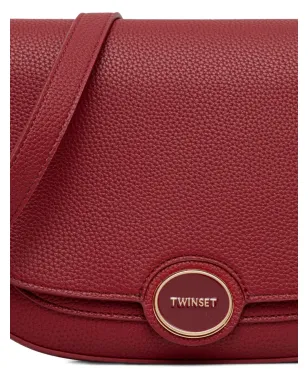TWINSET フラップトップ ロゴディテール レザー サッチェルバッグ - サムネイル3