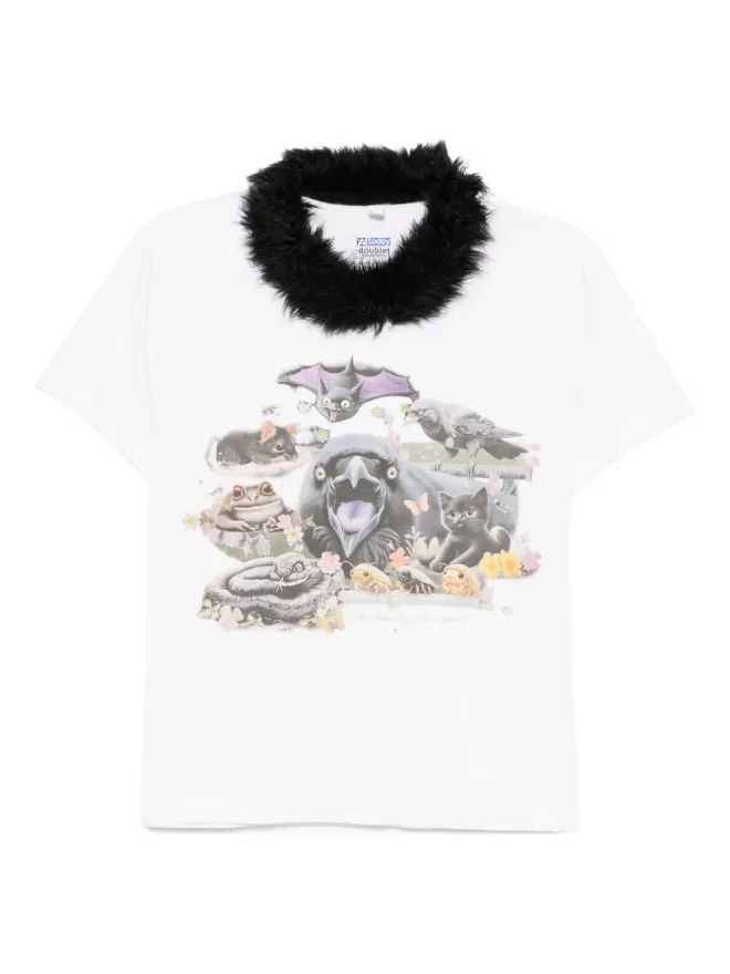 doublet Doublet ファー付きカラーTシャツの商品画像