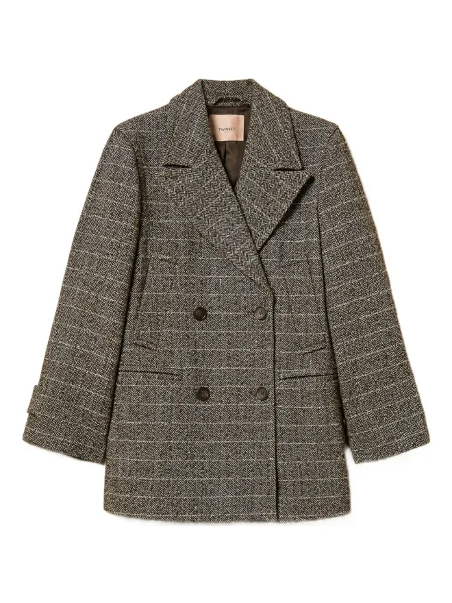 TWINSET TWINSET ヘリンボーン ダブルブレストコートの商品画像