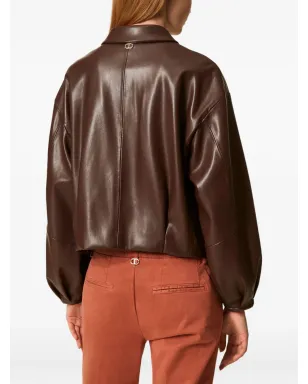 TWINSET シャツカラーのフェイクレザー・ボンバー ジャケット - サムネイル3
