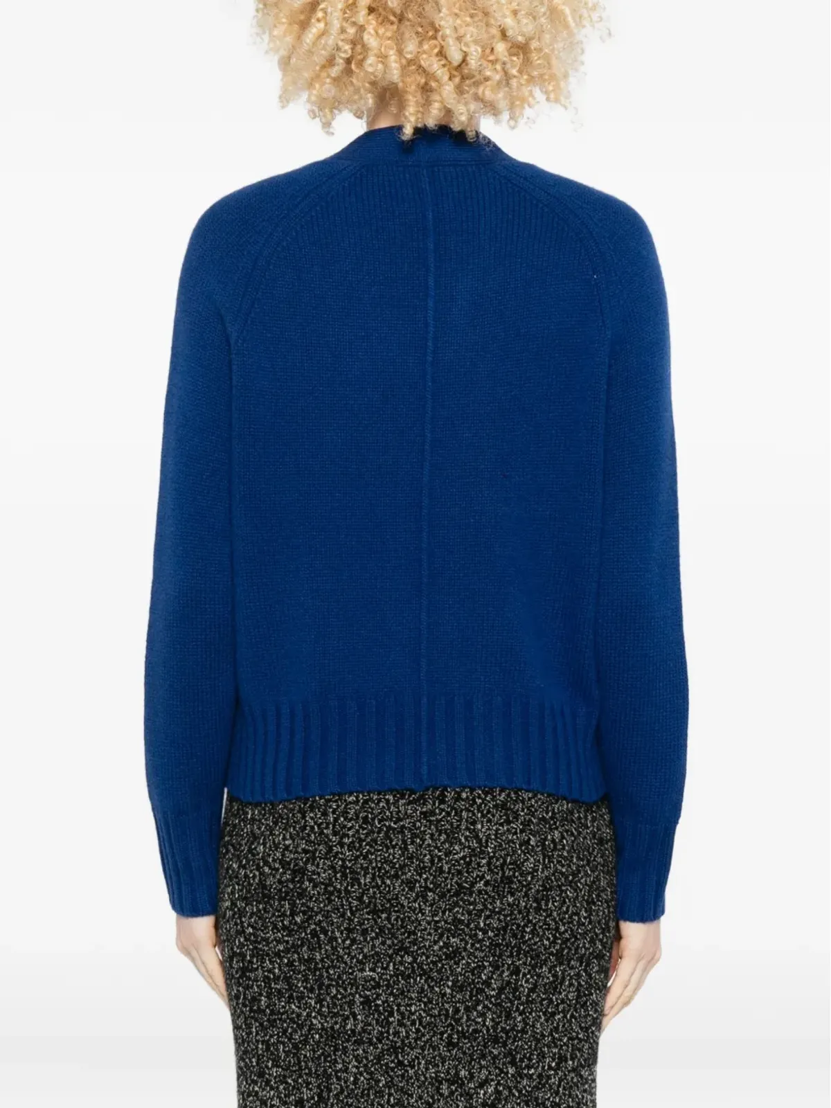 Allude パッチポケット付きボタンカーディガン - 画像4