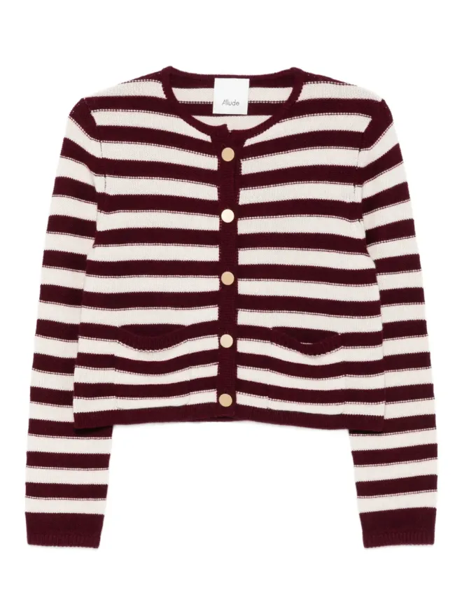 Allude Allude ストライプボタン付きカーディガンの商品画像