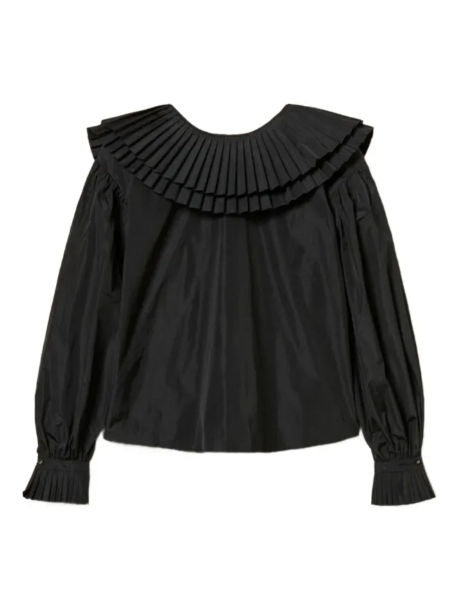 TWINSET TWINSET ブラックのフリル付きタフタシャツの商品画像