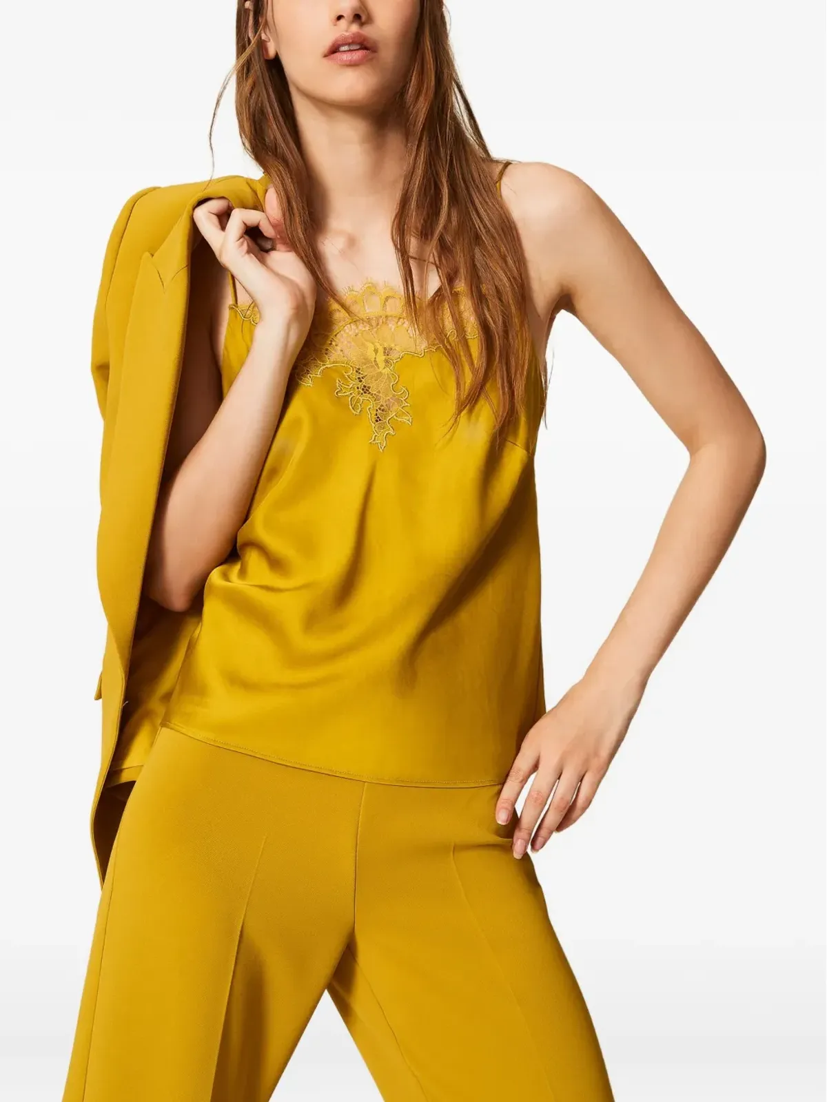 TWINSET レーストリムトップス - Yellow - 画像2
