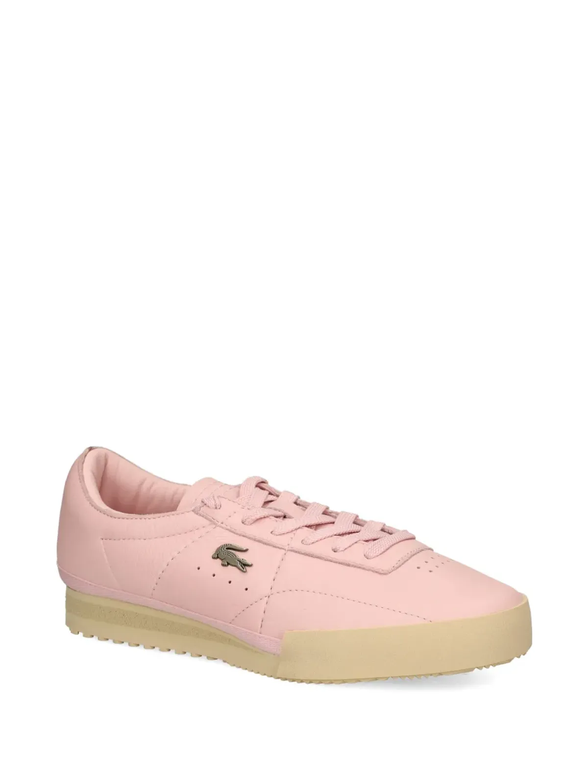 Lacoste ロゴプレート付きレザー スニーカー - 画像2