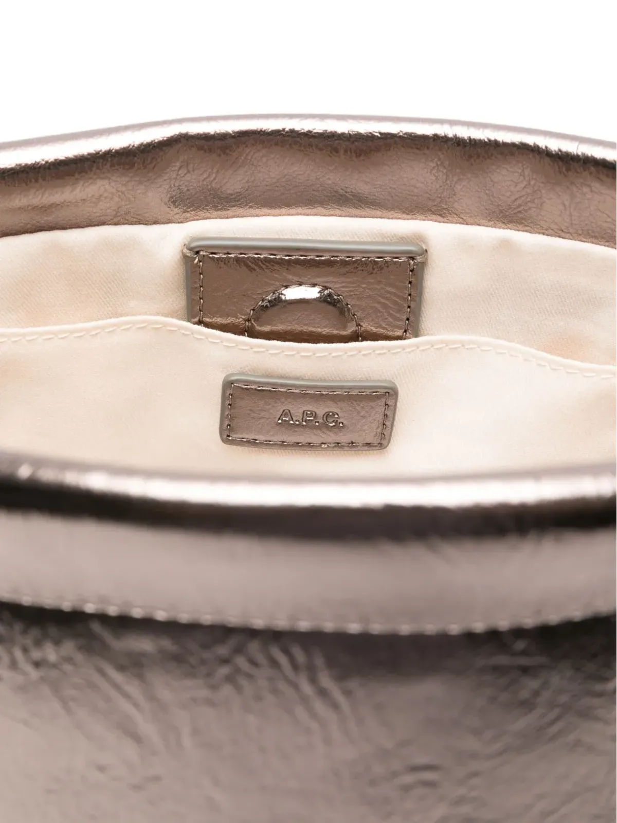 A.P.C. メタリックエフェクト クロスボディバッグ - ゴールド - 画像4
