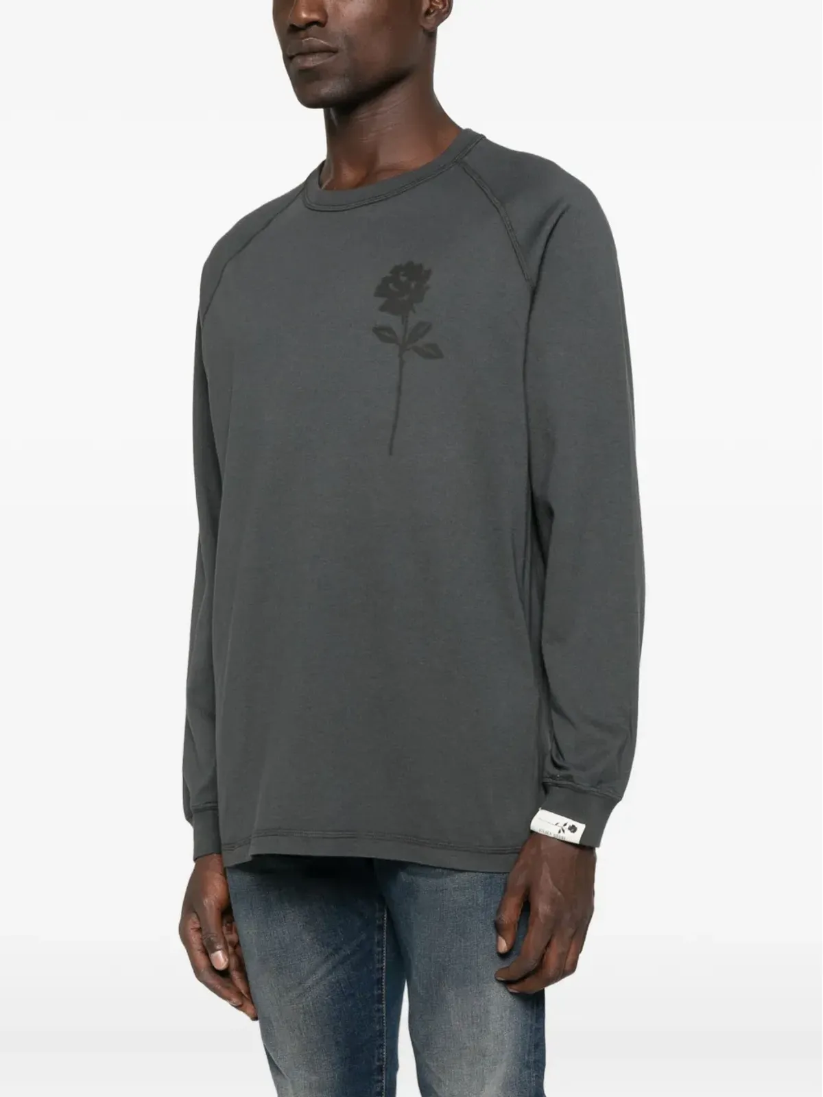 Golden Goose ローズプリント ラグラン Tシャツ - グレー - 画像3