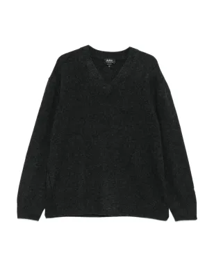 A.P.C. Vネック ウールセーター グレー - サムネイル1
