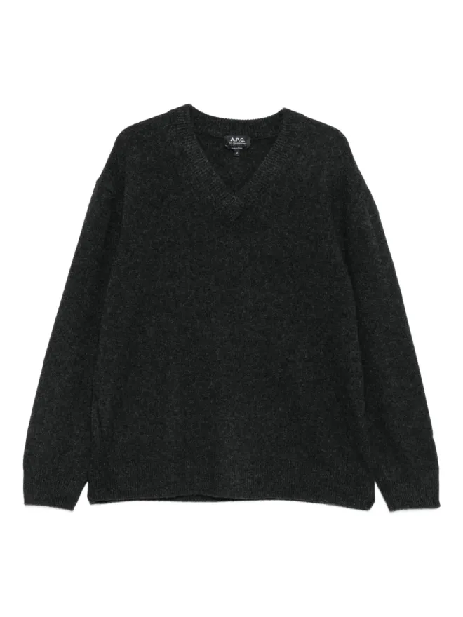 A.P.C. A.P.C. Vネック ウールセーター グレーの商品画像