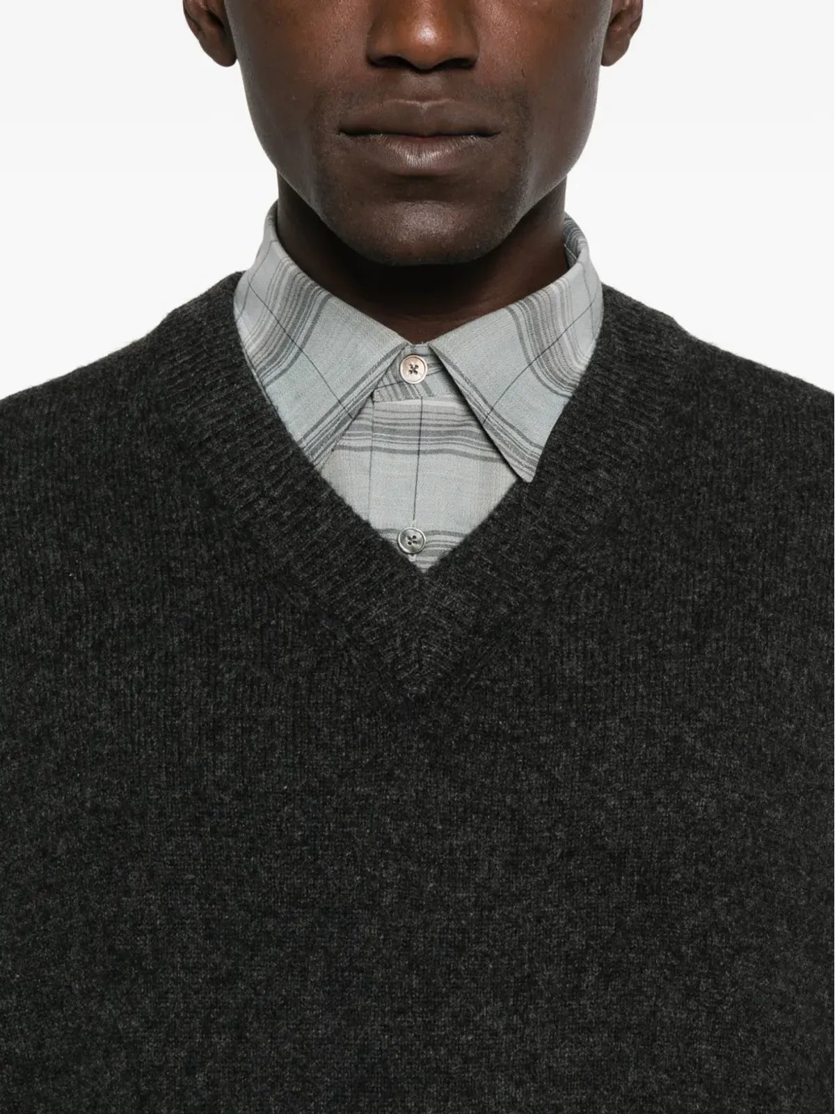 A.P.C. Vネック ウールセーター グレー - 画像5