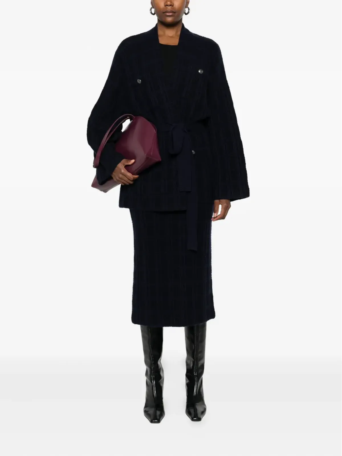 BOMPARD ツイード エラスティック ミディスカート - 画像2