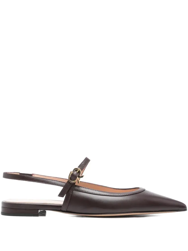 Gianvito Rossi Gianvito Rossi バックルストラップ ポインテッドトゥ フラットシューズの商品画像