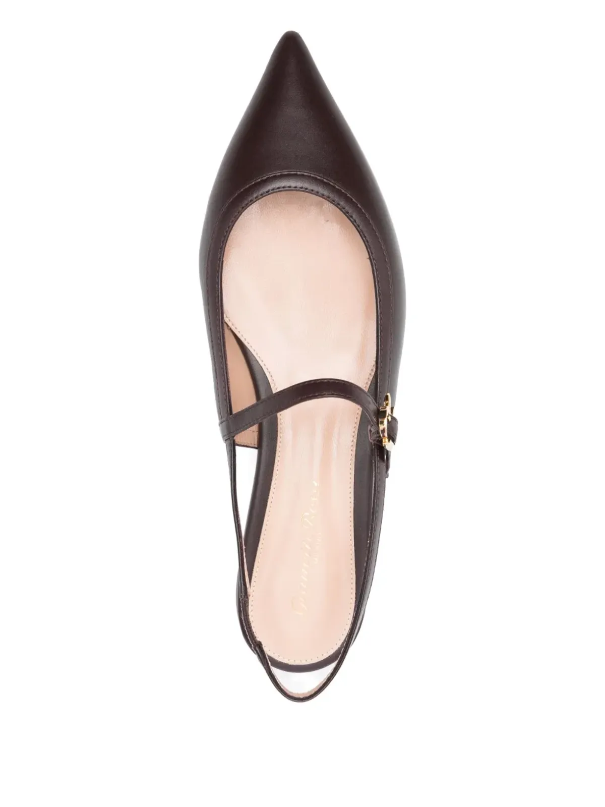 Gianvito Rossi バックルストラップ ポインテッドトゥ フラットシューズ - 画像4